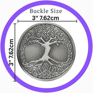 Hebilla para Cinturón de Kilt con Diseño del Árbol de la Vida Celta - Diseño Tradicional Escocés con Acabado Antiguo - Ideal para Kilts y Atuendos Highland - Product Image 4