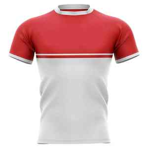 เสื้อโปโลคุณภาพสูงแบบกำหนดเอง ลายทาง ชุดกีฬารักบี้สำหรับผู้ชาย ชุดรักบี้ OEM เสื้อรักบี้สำหรับผู้ชาย - Product Image 1