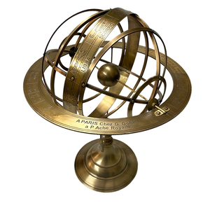 Astrolabio de Latón con Esfera Armilar y Signos Zodiacales Grabados, Globo Armilar Decorativo para Mesa de Hogar u Oficina - Product Image 2