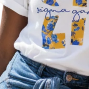 T-shirt personnalisé avec lettres Sigma Gamma Rho pour femmes, sororité grecque, manches courtes, col rond, coton, tee-shirt décontracté, streetwear, vente en gros - Product Image 6