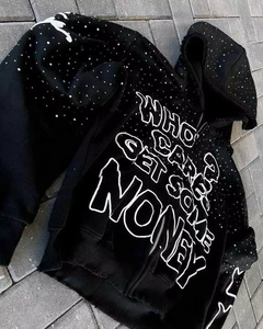 เสื้อฮู้ดดี้แบบซิป ย้อมสีเอซิด สไตล์วินเทจ สำหรับผู้ชาย ตกแต่งด้วยแพทช์ปักลายแบบดิสเทรส - Product Image 3