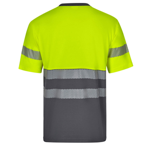 Camiseta de Alta Visibilidad, de Poliéster, Transpirable, Resistente al Agua, con Certificación CE, con Protección Contra Pinchazos, Color Amarillo Gris, Ropa de Trabajo - Product Image 2