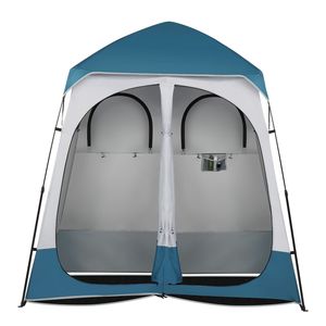 Tenda da campeggio impermeabile in tessuto Oxford PVC 229x229x122cm blu/bianca - Product Image 4