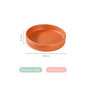 Plato Decorativo Ovalado de Terracota Hecho a Mano, Base para Macetas, Color Marrón Rústico, para Decoración del Hogar, Regalo de Inauguración, Centro de Mesa - Product Image 1