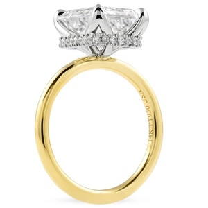 Classic 4.03 CT Emerald Cut Solitaire Engagement <b>Ring</b> Solid Yellow Gold Band with White Gold 4 Prong Basket IGI certified - Product Image 3