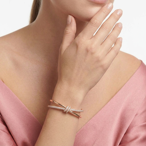 Women's 18K Solid Gold Criss Cross <b>Italian</b> Bangle IGI Certified Lab Grown Diamonds Trendy Style Wedding Party Custom Jewelry - Product Image 3