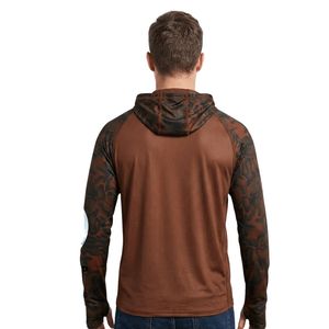 เสื้อตกปลาแบบสั่งทำพิเศษ ป้องกันแสงแดด พิมพ์ลายแบบซับลิเมชั่น MOQ ต่ำ เสื้อฮู้ดทีมตกปลาผ้าโพลีเอสเตอร์แห้งเร็ว พร้อมหน้ากาก - Product Image 2