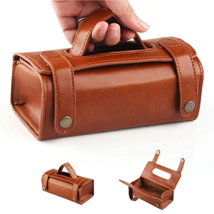 Leather Toiletry <b>Bag</b> Rectangle 21x14x8cm Portable Classic Style for Bathroom Use - Product Image 4