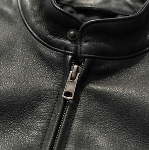 2026 Winter Genuine Leather <b>Biker</b> <b>Jacket</b> Men Stand Collar Zipper Back Printed Leather <b>Jacket</b> Men's - Product Image 4