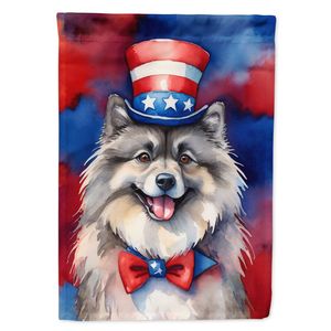 Keeshond patriótico americano Multicolor jardín bandera buzón decorativo patio bandera Banner para Patio ilustraciones para camas de flores pequeñas - Product Image 1