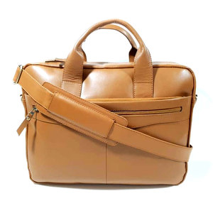Sac pour ordinateur portable en cuir véritable pratique et léger avec design durable pour le bureau, les voyages et les documents et accessoires professionnels - Product Image 1