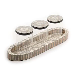 โถอะคริลิคทันสมัยพร้อมฝาและถาดชุดกล่องพร้อมฝาปิดมุกโถช็อกโกแลตทรงกลมคุณภาพดีเยี่ยม - Product Image 2