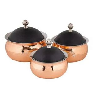 Cazuela de Lujo Negra Mate, Calentadores de Alimentos Premium, Juego de 2 Piezas, Servidor de Buffet con Textura Geométrica y Tapa Decorativa - Product Image 3