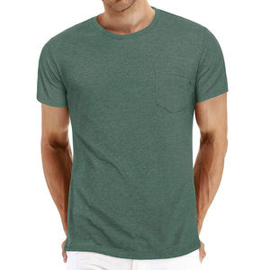 Men's Custom Crew neck Plain T-<b>Shirt</b> with Chest Pocket Breathable fabric Regular Fit T-<b>shirt</b> Jersey For Men's with low MOQ - Product Image 1