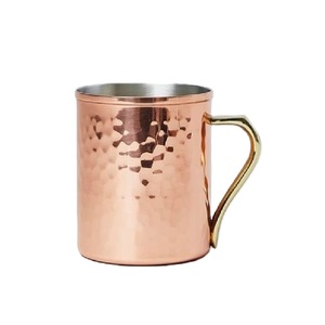 Copper Mug With Hammered Finish Vintage Design <b>Thermal</b> Insulation <b>For</b> Chilled Cocktails Party Use Copper Belly <b>Cup</b> - Product Image 1