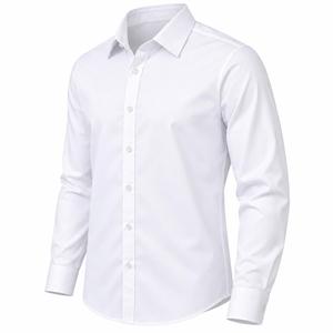 Camisa de Vestir de Manga Larga para Hombre, Cuello Clásico, 100% Algodón Popelina, Antiarrugas, Formal, para Primavera - Product Image 5
