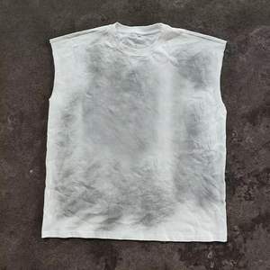 Débardeur Homme en Coton Tricoté Respirant de Haute Qualité, Col Rond, Fibre de Bambou, Style Streetwear Décoloré, Idéal pour le Fitness et les Activités de Plein Air - Product Image 1
