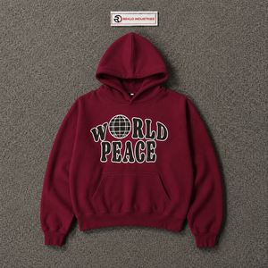 เสื้อฮู้ดมารูนเวิลด์พีซสำหรับผู้ชาย ทรงโอเวอร์ไซส์ ผ้าฝ้ายฟลีซ สไตล์ลำลอง สำหรับฤดูใบไม้ร่วง พิมพ์ลายด้านหน้า มีกระเป๋า ดีไซน์วินเทจ แฟชั่นแนวอเมริกัน - Product Image 5