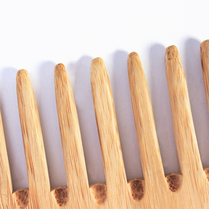 3pcs Eco-Friendly <b>Wooden</b> Comb Set with Brush <b>Bamboo</b> Handle and Bristle Tooth Custom Logo PU Bag <b>Packaging</b> - Product Image 3