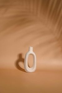 <b>Ceramic</b> Porcelain Oval Minimalist Tabletop <b>Vase</b> Hand Carved Eco-Friendly White Home Garden Use - Product Image 2