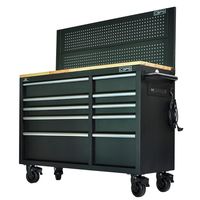 Chariot d'atelier CSPS 132 cm à 10 tiroirs en acier thermolaqué, organisateur de rangement roulant, durable, certifié ISO9001, garantie 2 ans