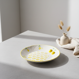 Plato Lateral de Porcelana Fina de Primera Calidad 3460985B-20, Nuevo, con Estampado de Limón Amarillo y Espiral - Product Image 4