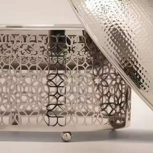 Quemador de incienso árabe de metal, Mabkhara con tapa, soporte tradicional para incienso para uso en el hogar, hoteles, mezquitas, regalos. - Product Image 4