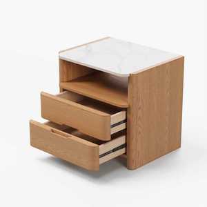 Mueble de Salón Minimalista de Madera Maciza con un Cajón y Estante Abierto, Mueble de Almacenamiento para Decoración Moderna del Hogar, Ahorro de Espacio - Product Image 2