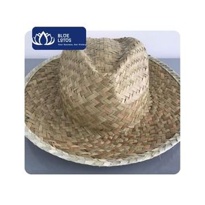 BLUE LOTUS High Quality Seagrass Straw <b>Sombrero</b> Hat-Striped Design Embossed Unisex for Beach Travel Outdoor Use Bac Lieu Origin - Product Image 1