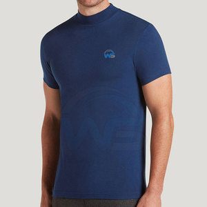 Camiseta de Cuello Alto Tejida Personalizada para Hombre, Algodón Suave, Manga Corta, Estilo Casual Moderno, Secado Rápido, Ecológica, Transpirable - Product Image 2