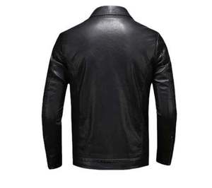 <b>Men</b> Vintage Style Leather <b>Jacket</b> Genuine Leather Zip Closure Casual Outdoor Regular Fit Soft Leather Outerwear - Product Image 2