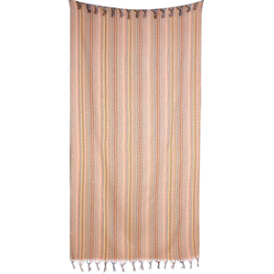 Manta de Algodón Tejida a Rayas Multicolores con Detalle de Borde con Borlas - Product Image 3
