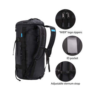 Bolsa de Lona y Cuero Grande de Moda, Resistente al Agua, Negra, para Gimnasio, Tenis, Viajes, Personalizable - Product Image 3