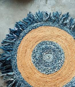 Alfombras y Tapetes Trenzados de Diseño Moderno con Flecos de Yute y Mezclilla Hechos a Máquina - Ecológicos y Aptos para Mascotas para Decoración del Hogar - Product Image 2