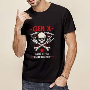 T-shirts graphiques pour hommes à manches courtes, design cool, 100% coton, tissu peigné, personnalisable - Product Image 3