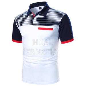 เสื้อโปโลผู้ชายคุณภาพพรีเมียมขายส่ง วัสดุผ้าถักที่ดีที่สุด ดีไซน์สีตัดกัน - Product Image 1