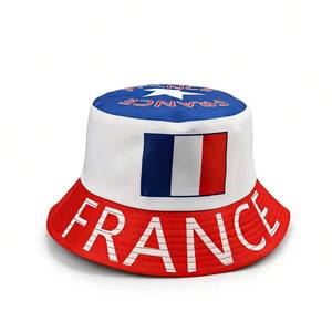 Chapeau Bob en Jean Drapeau Français Unisexe en Polyester Décontracté Printemps-Été Rouge Blanc Bleu Motif Étoile Logo sur la Bordure Adulte Plage Fête Voyage - Product Image 1