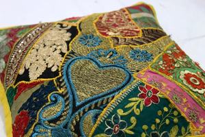 Patchwork Vintage funda de cojín Khambadiya hecho a mano algodón bordado bohemio decoración del hogar cojín - Product Image 3