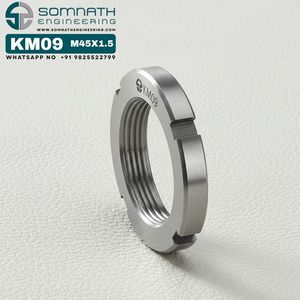 Tuerca Autoblocante DIN 981 KM09 para Uso Industrial Pesado CLASE 4, Rosca Completa, Rosca Derecha, Acabado Natural, Tuerca CNC - Product Image 2