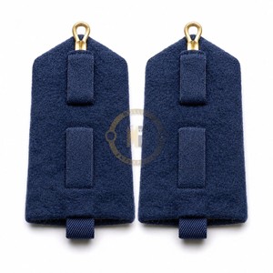 Custom Gold Bullion Wire Hand Embroidery Shoulder Epaulettes Navy Blue <b>Felt</b> Uniform <b>Boards</b> Accessories - Product Image 5