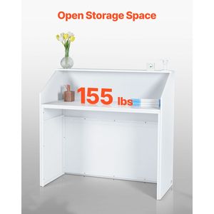 Bancone Reception Rettangolare da 46 Pollici per Ufficio e Ospedale, Bancone Frontale per Negozi al Dettaglio - Product Image 2