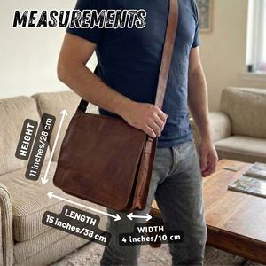 Maletín para Portátil de Cuero Genuino Marrón para Hombre, Bolsa de Mensajero Hecha a Mano para Oficina, para Pedidos al por Mayor - Product Image 5