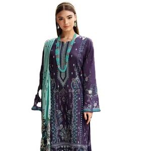Señoras de alta calidad kameez shalwar diseño Algodón/Césped Shalwar Kameez Trajes Impreso Algodón/Césped Trajes pakistaní Salwar kameez - Product Image 1