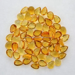 Cabochons en forme de poire en citrine naturelle 7x10mm de qualité supérieure pour la fabrication de bijoux faits à la main - Product Image 1