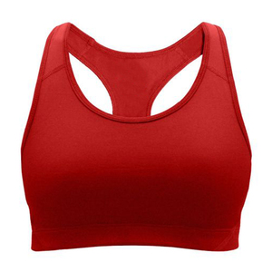 Soutien-gorge de sport personnalisé avec logo pour femme, vente en gros, à armatures, antichoc, en polyester et élasthanne, respirant, sexy, simple, uni - Product Image 1