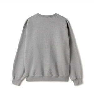 Sweat-shirt en molleton gris surdimensionné pour homme, col en V, coupe classique, tricoté, style décontracté d'été, couleur unie, écologique - Product Image 6