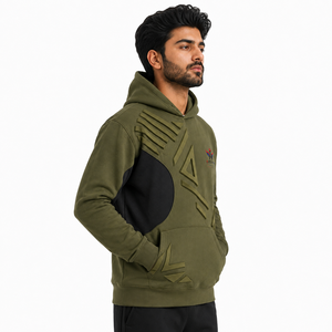 Sudadera con Capucha Oversize de Algodón Grueso con Estampado 3D en Relieve, Corte Holgado, Capucha con Cordón y Bolsillo Frontal - Product Image 3