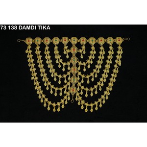 Bijoux de front plaqués or Damdi Tika pour femmes, style Dubaï, multi-chaînes, bijoux de front pour femmes, Damdi arabe. - Product Image 1