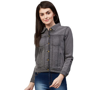 Women Denim Jacket with Angel Wings Design Breathable Cotton Fashionable Embroidered Style Premium Quality - Product Image 4