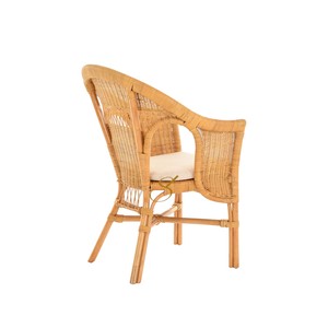 Chaise de salle à manger en rotin pour jardin, fauteuil de bistrot de luxe pour cour, siège individuel en rotin fait main pour terrasse de villa haut de gamme - Product Image 4